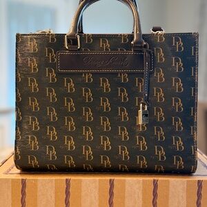 Dooney & Bourke Black and Gold Monogram Signature DB 1975